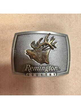 Remington Bugling Elk Belt Buckle Sculpted By Sid Bell 1986 Made In USA Vintage